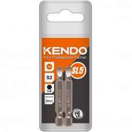 KENDO-21320505-ดอกไขควงลมหัวเดี่ยว-แบน-SL5-×-50-mm-2-ชิ้น-แพ็ค